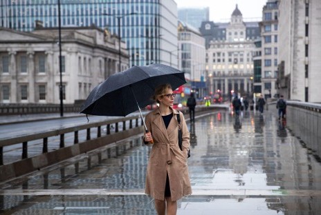 a woman in the street